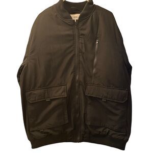 Fashion Nova Flight Utility Bomber Full Zip Jacket/Coat Men's Size XXXL Black
